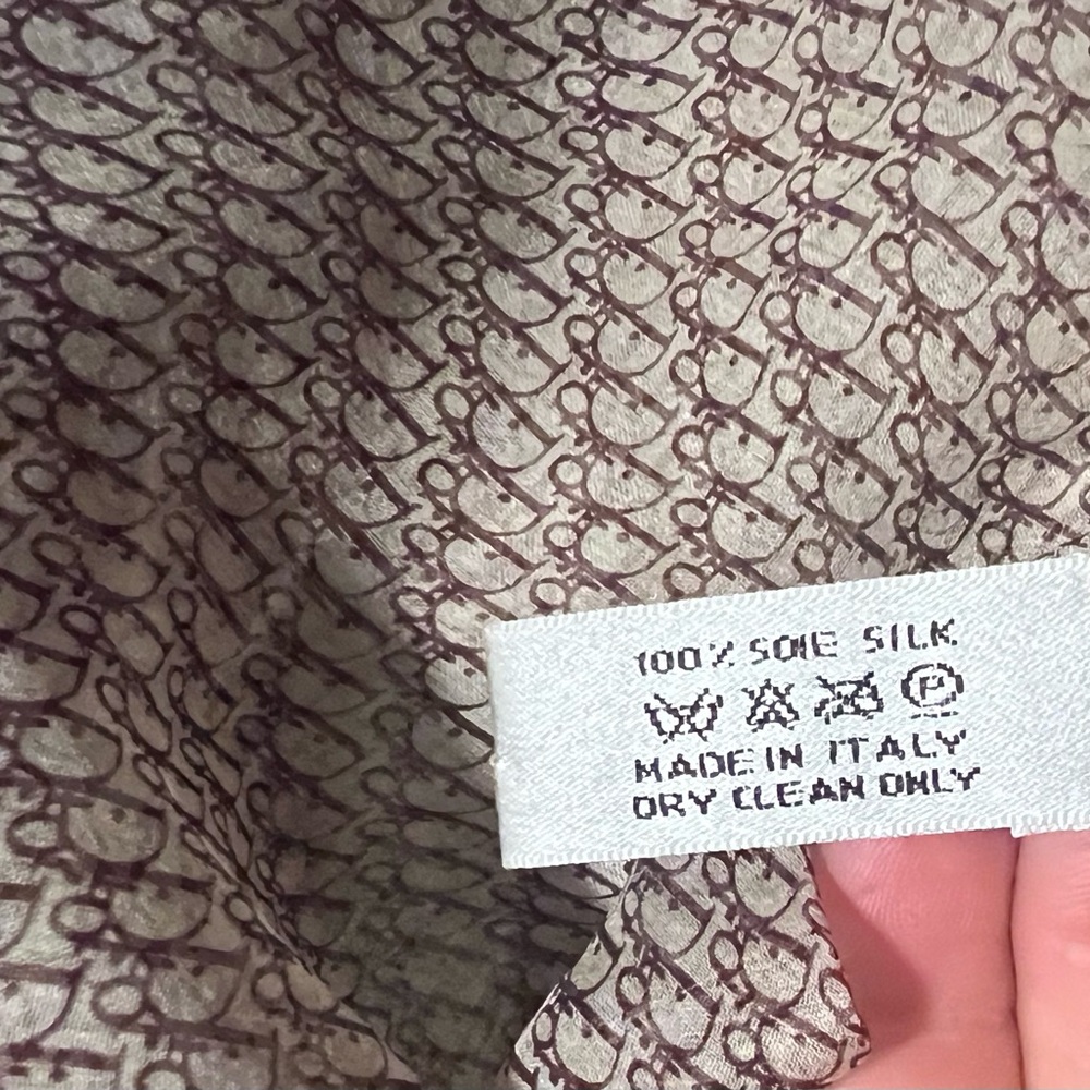 Christian Dior scarf 34” X 34” square silk  burgundy - Picture 2 of 7